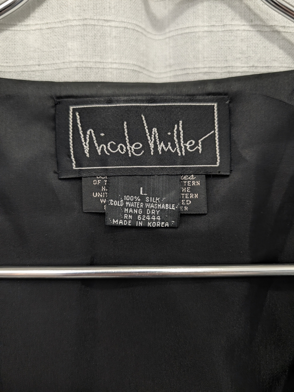 Nicole Miller Black Vest with Wine Glass Print Vintage Limited Print 1995 Large - Picture 5 of 9